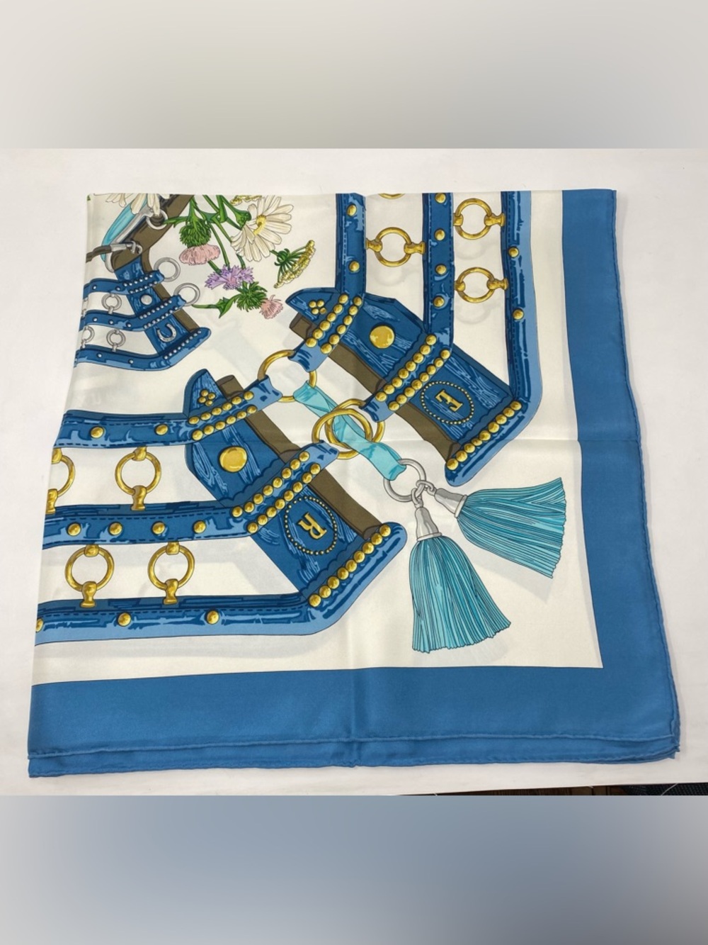 Hermes Silk Scarf Vintage Aux Champs Carre 90 By Caty Latham - Picture 6 of 16